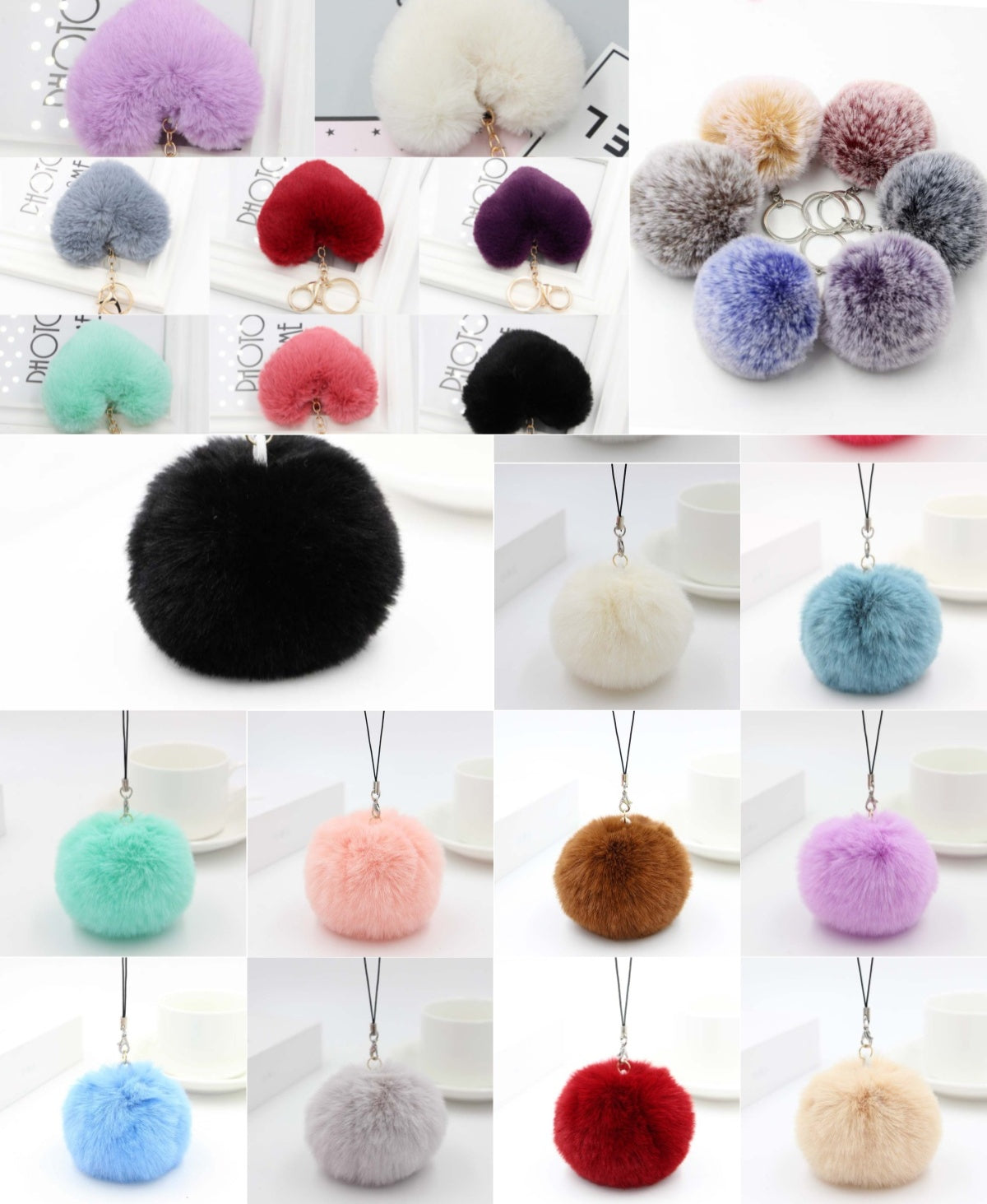 10.31NEW♥段階式割引あり♥【P079】ポンポンパーツ集合（ストラップ用）