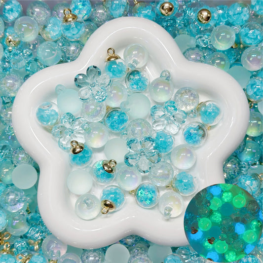 ♥人気♥5.29再入荷【L094】ティファニーダイヤフラワー（夜光有り、カン付き5種類のリース用ミックス）